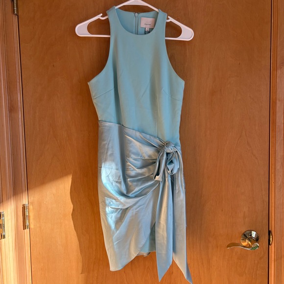 Cinq Sept Dresses & Skirts - Cinq Sept Windsor Dress Aqua Blue Sleeveless Tie Waist Cocktail Size 4